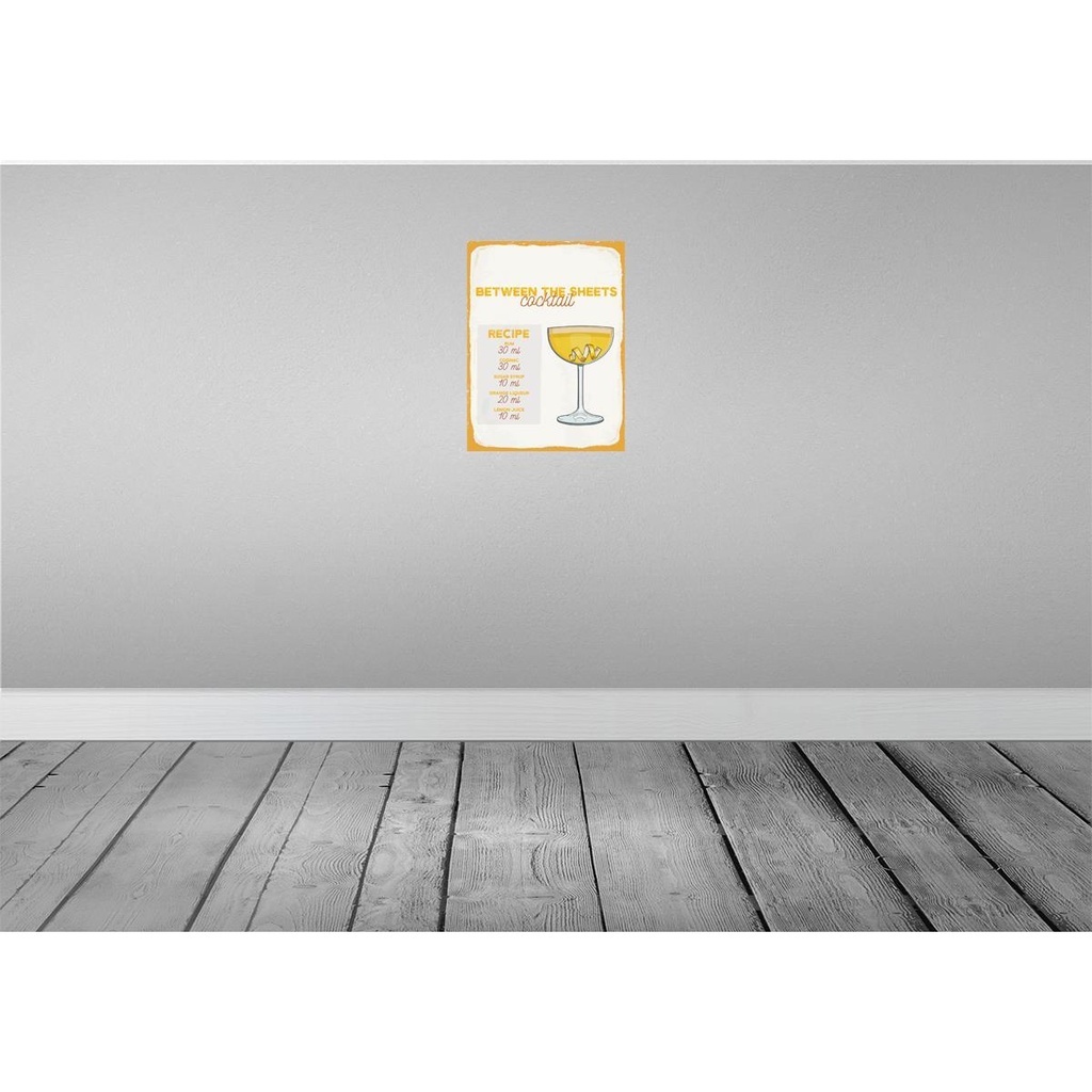 [LA-138786] Blechschild 40x30 cm Between the Sheets Cocktail Recipe Bild 2