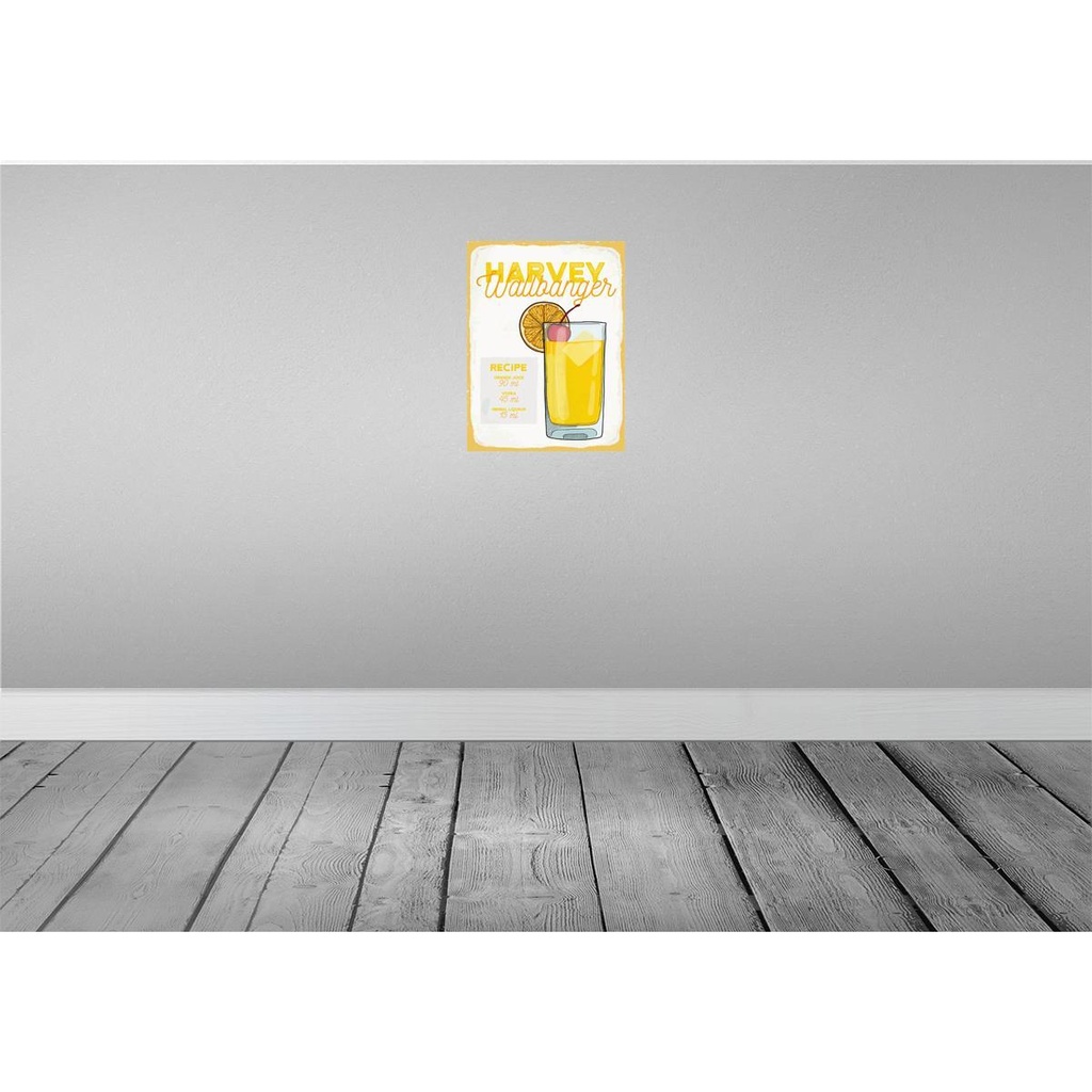 [LA-138791-H] Holzschild 40x30 cm Harvey Wallbanger Cocktail Recipe Essen Trinken Bild 2