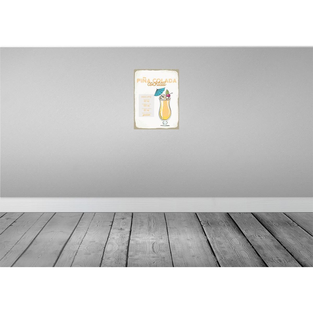 [LA-138794] Blechschild 40x30 cm Pina Colada Cocktail Recipe Essen Trinken Bild 2