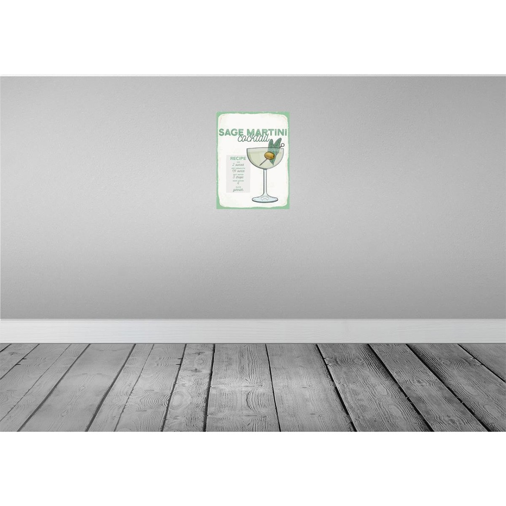 [LA-138795-H] Holzschild 40x30 cm Sage Martini Cocktail Recipe Essen Trinken Bild 2