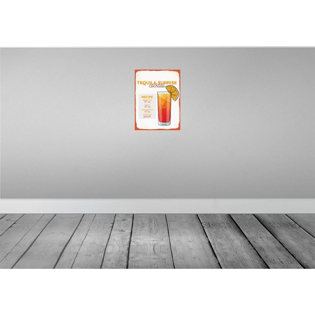 [LA-138799-H] Holzschild 40x30 cm Tequila Sunrise Cocktail Recipe Essen Trinken Bild 2