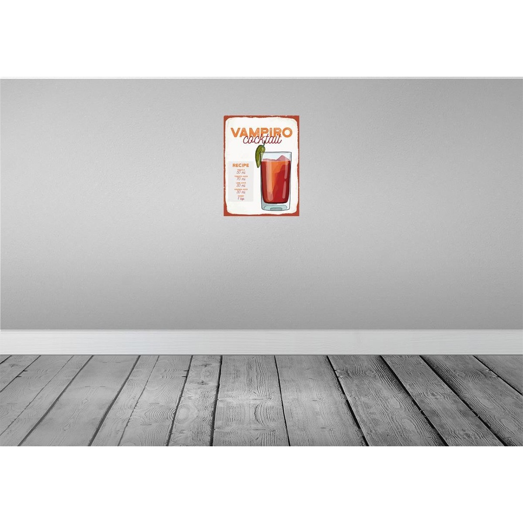 [LA-138801] Blechschild 40x30 cm Vampiro Cocktail Recipe Tequila Essen Trinken Bild 2