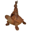 [LA-1781173] Figur Gusseisen Hase auf Schildkröte Bild 4