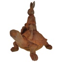 [LA-1781173] Figur Gusseisen Hase auf Schildkröte Bild 5