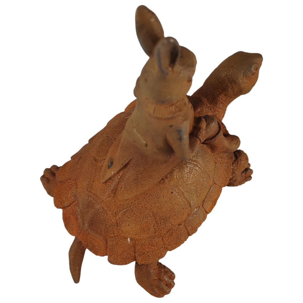 [LA-1781173] Figur Gusseisen Hase auf Schildkröte Bild 11