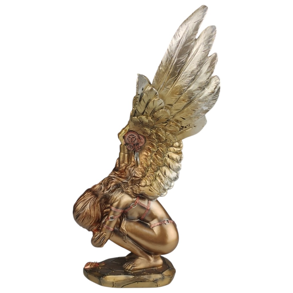 [LA-1816893] Figur Harz Steampunk Hockender Engel Bild 3