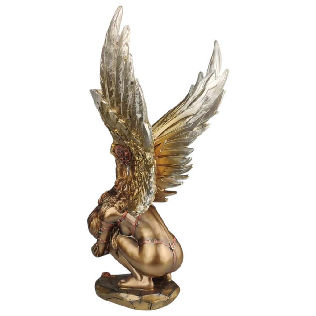 [LA-1816893] Figur Harz Steampunk Hockender Engel Bild 4