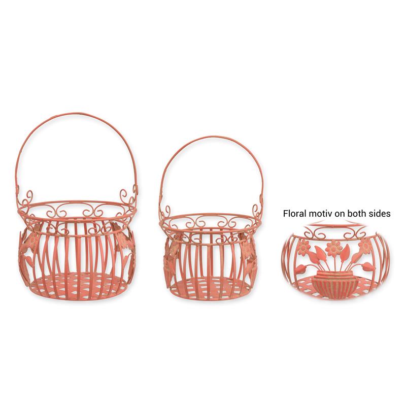[LA-1817752] Korb Eisen Alt-Rosa 2er Set Bild 2