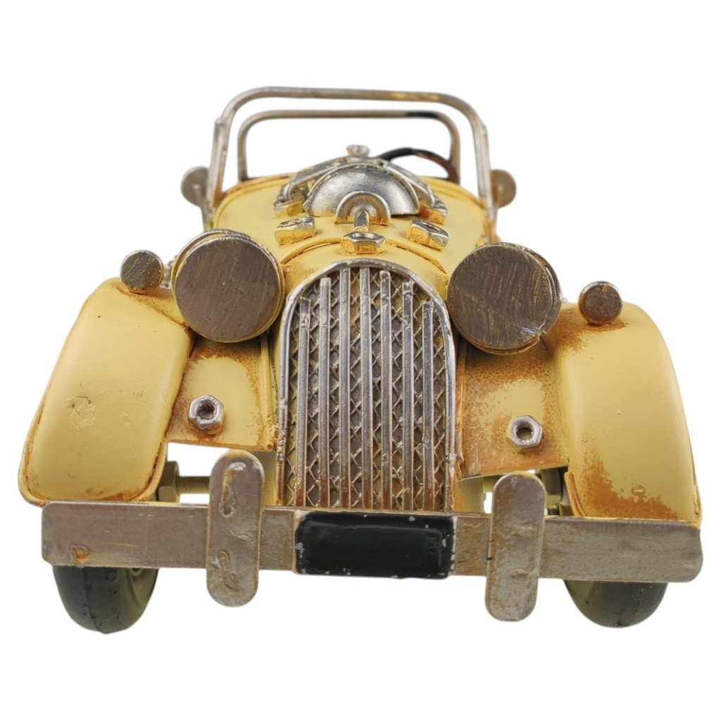 [LA-1820043] Blechmodell Blechauto Oldtimer Sportwagen Gelb Antik Eisen Gelb Bild 2
