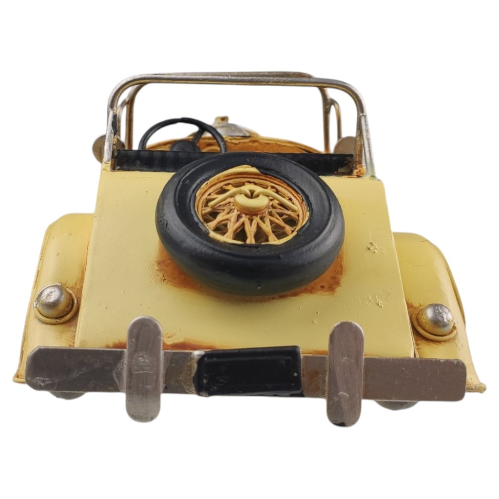 [LA-1820043] Blechmodell Blechauto Oldtimer Sportwagen Gelb Antik Eisen Gelb Bild 5