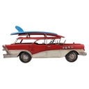[LA-1820044] Blechmodell Blechauto Oldtimer PKW Rot mit Surfbrett Bild 4