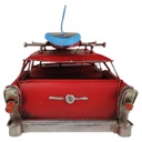 [LA-1820044] Blechmodell Blechauto Oldtimer PKW Rot mit Surfbrett Bild 5