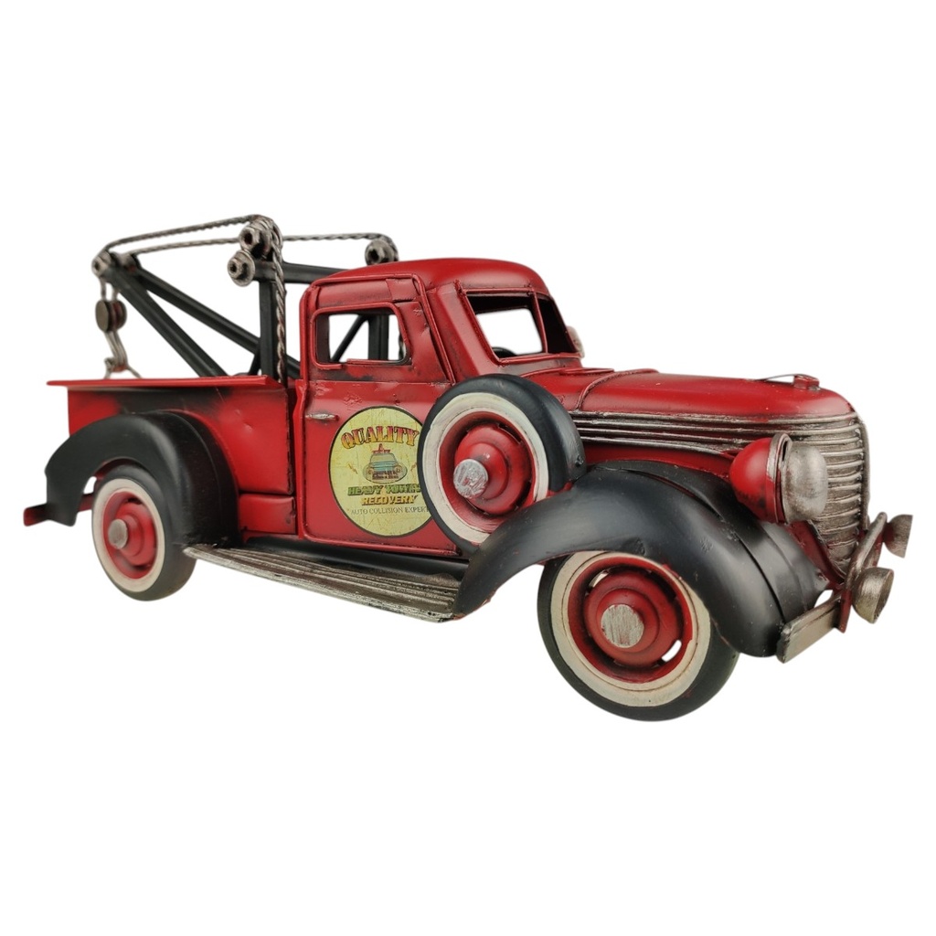 [LA-1820058] Blechmodell Blechauto Modellauto Blech Abschleppwagen Abschleppfahrzeug Rot Oldtimer Bild 3