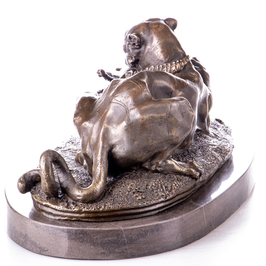 [LA-1821861] Bronzeskulptur Bronzefigur Tiger und Krokodil Bild 2