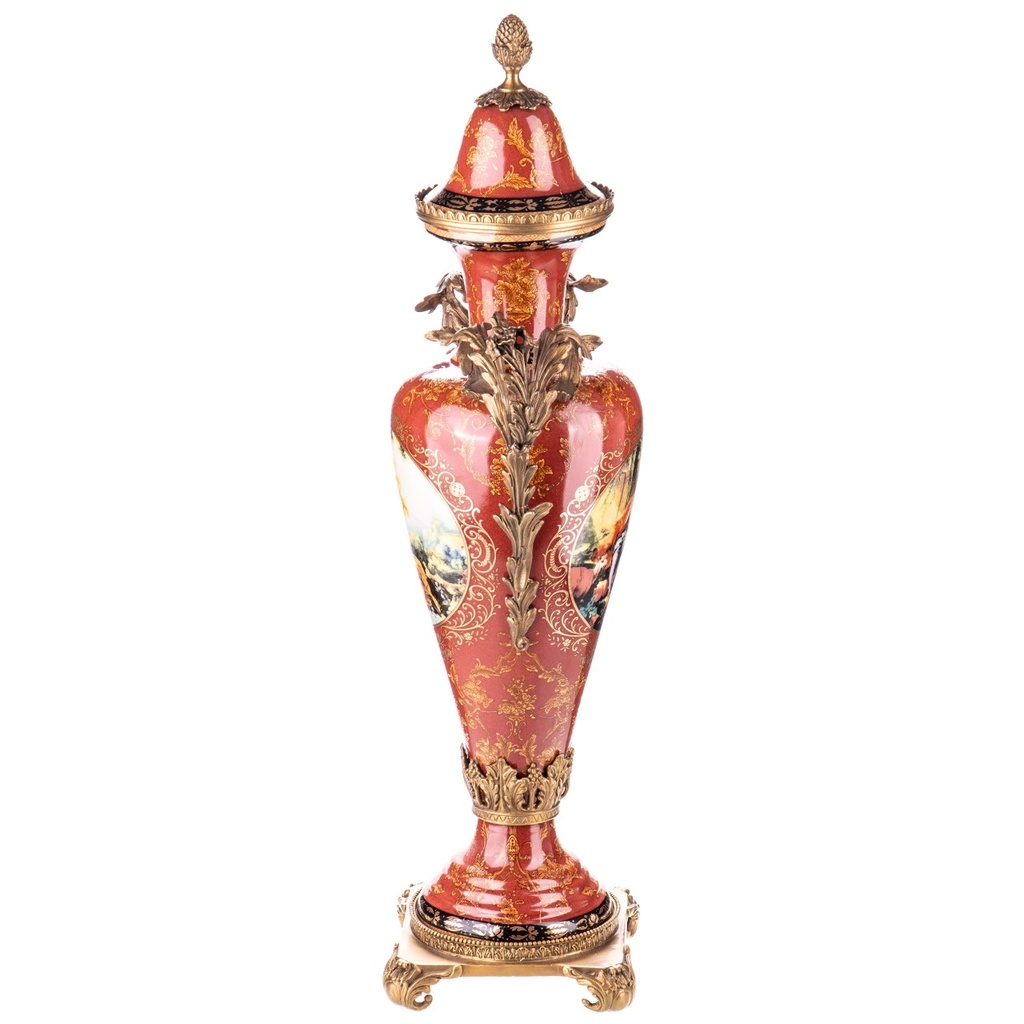 [LA-1821865] Porzellan mit Bronze Deckelvase Bild 2