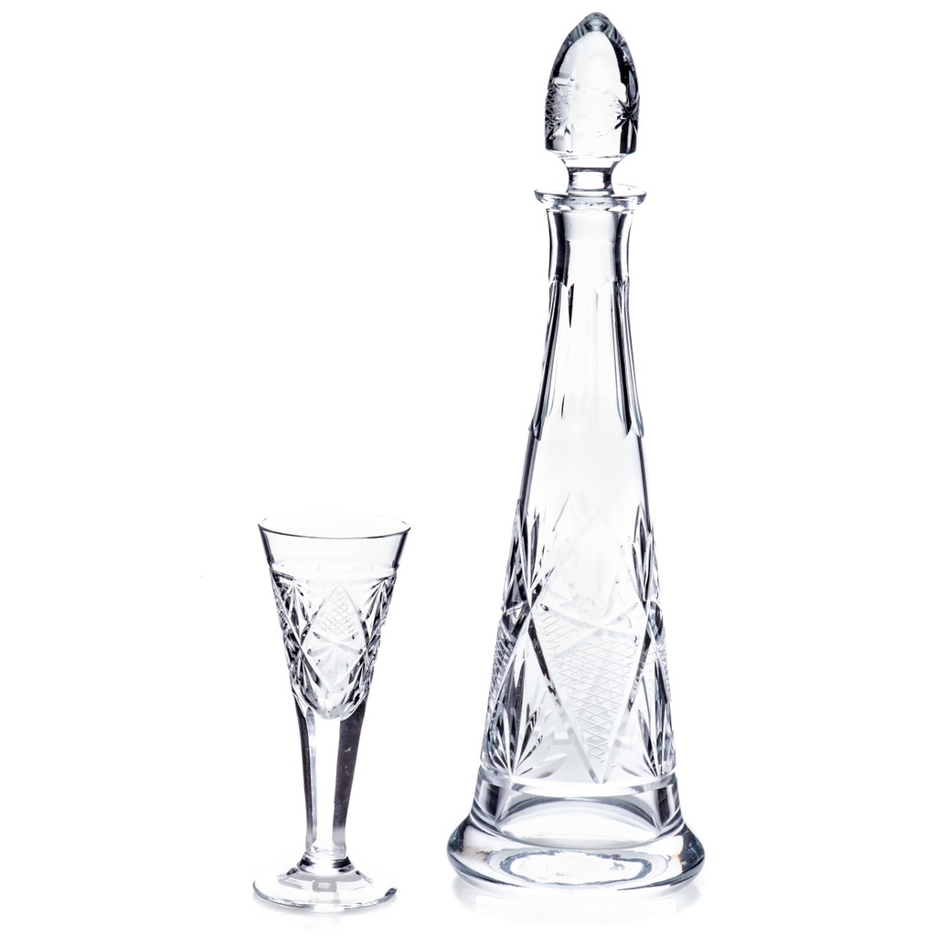 [LA-1821878] Likör Set Karaffe und 6 Gläser aus handgeschliffenem Glas Bild 2
