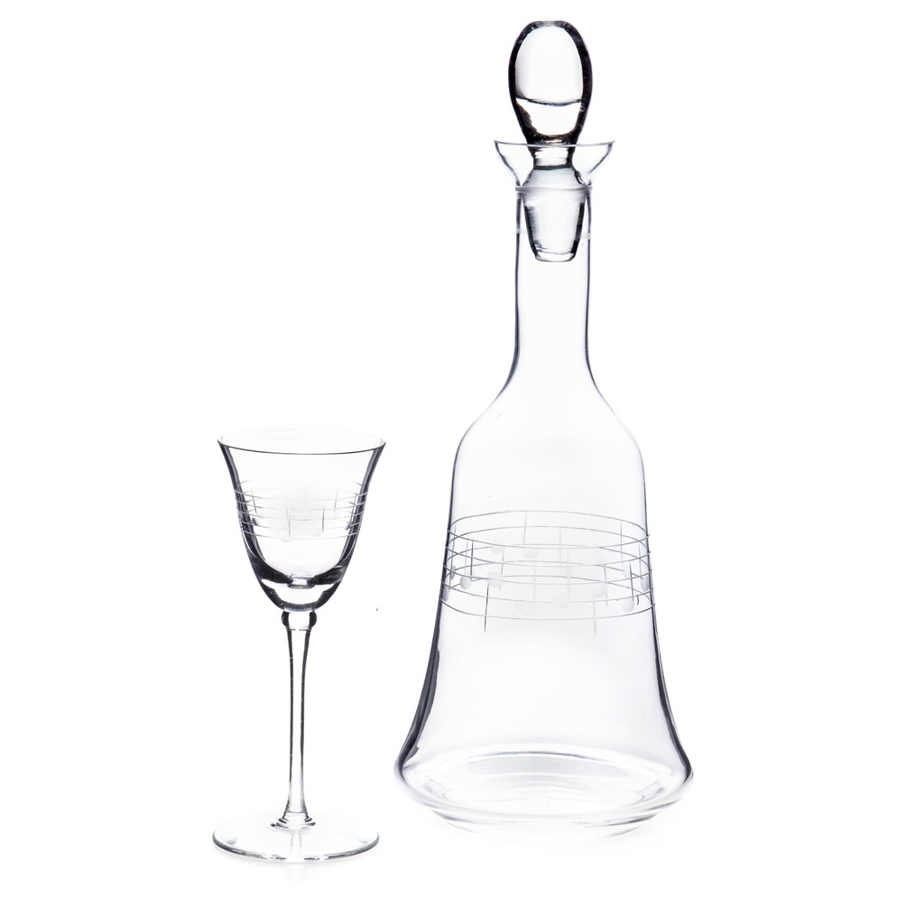 [LA-1821879] Likör Set Karaffe und 6 Gläser aus handgeschliffenem Glas Bild 2