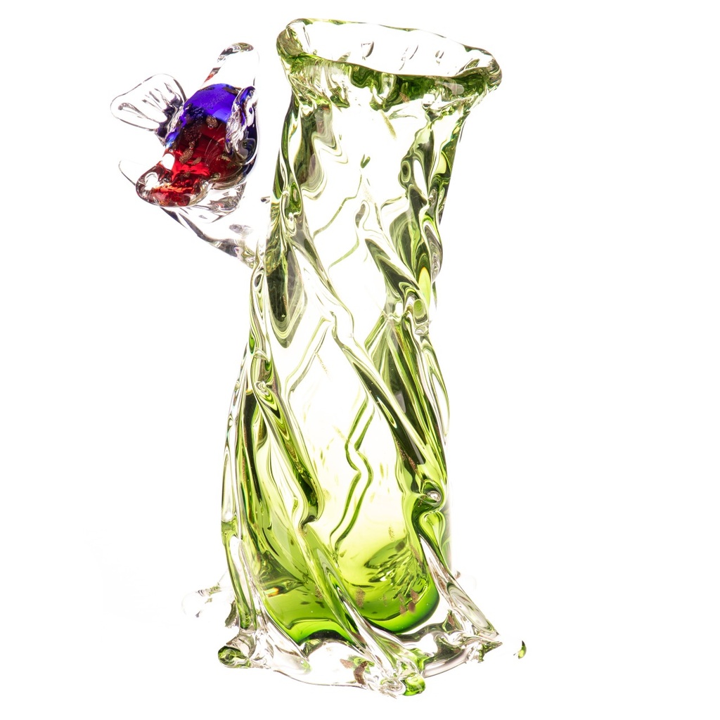 [LA-1821984] Murano-Stil Glas Vase mit Vogel Bild 2