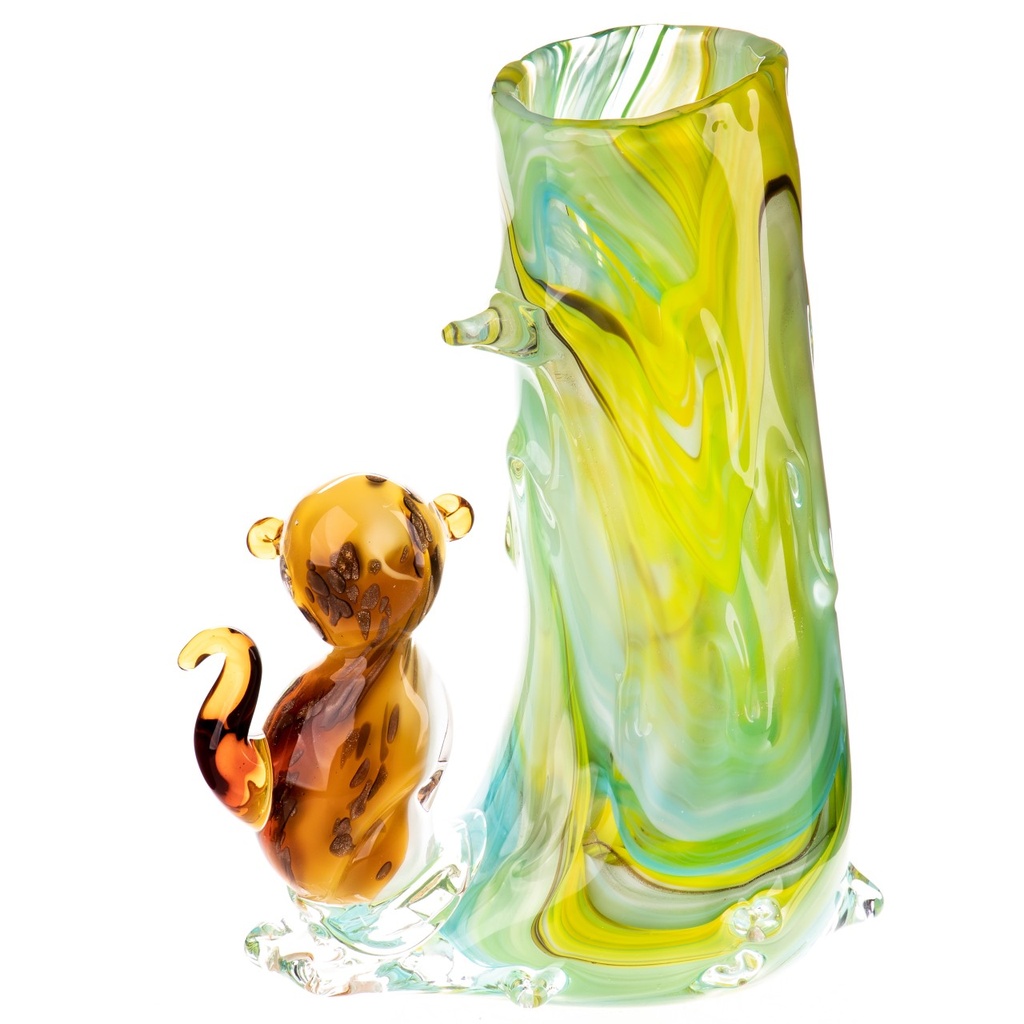 [LA-1821987] Murano-Stil Glas Vase mit Affe Bild 2