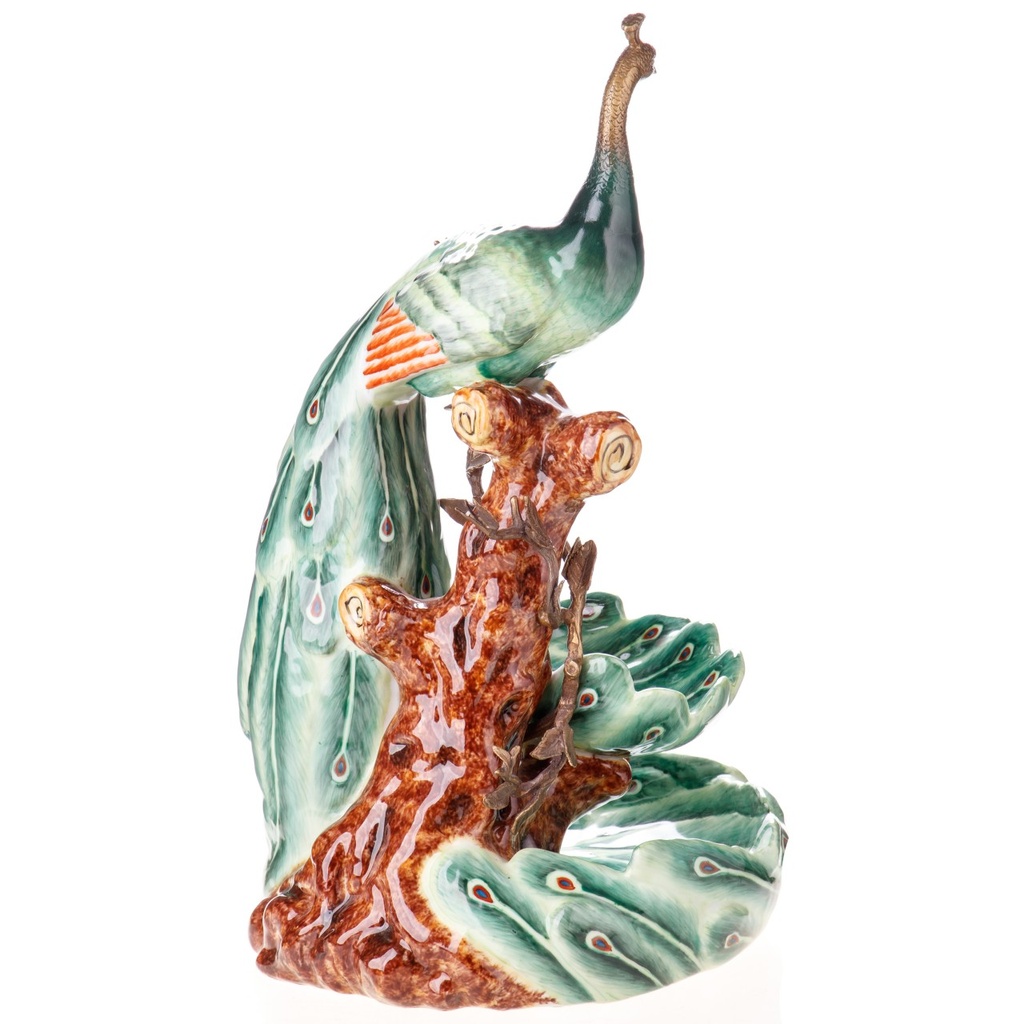 [LA-1822007] Porzellan mit Bronze Schale Pfau Bild 3