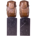 [2119747] Art Deco Bronzefiguren Buchstützen Set / 2 Eulen Bild 2