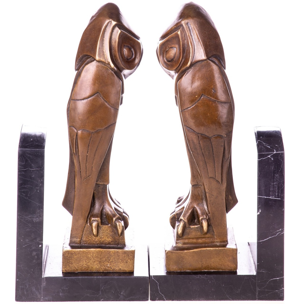 [2119747] Art Deco Bronzefiguren Buchstützen Set / 2 Eulen Bild 3