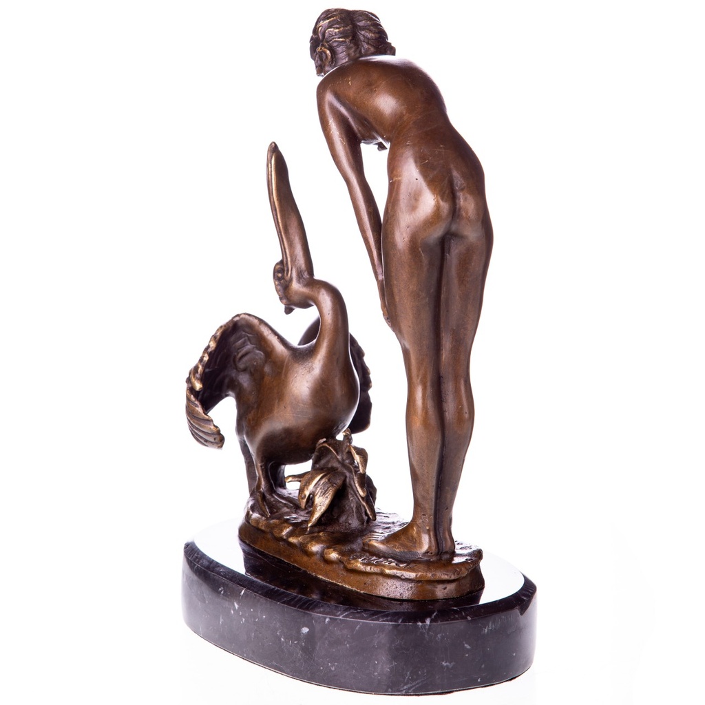 [2119753] Art Deco Bronzefigur Frau mit Pelikan Bild 2