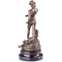 [LA-1822149] Bronzeskulptur Bronzefigur Junge mit Leopard nach Loys Potet Bild 3