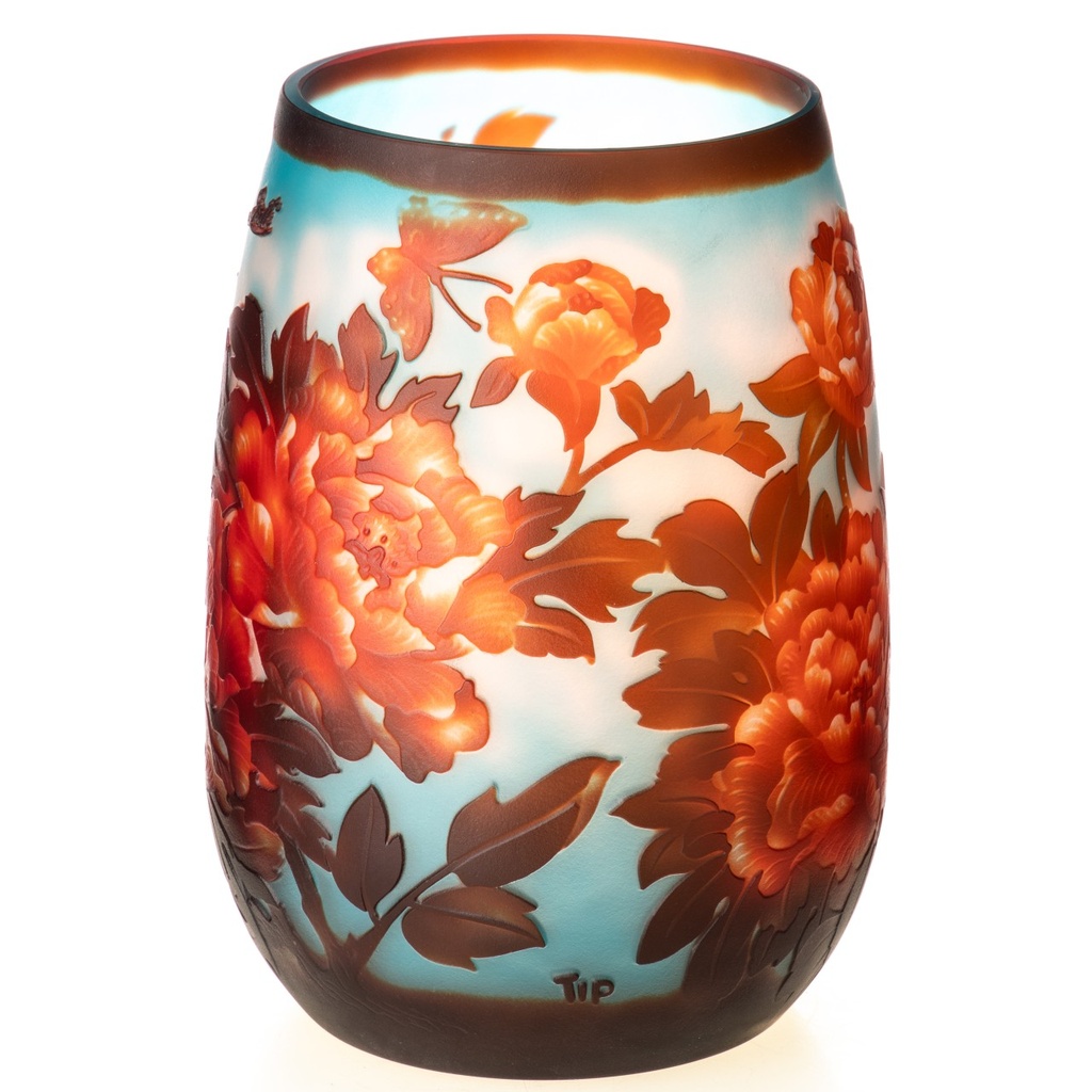 [LA-1822215] Handgefertigte Kameoglas Vase signiert Gallé und Tip Bild 2