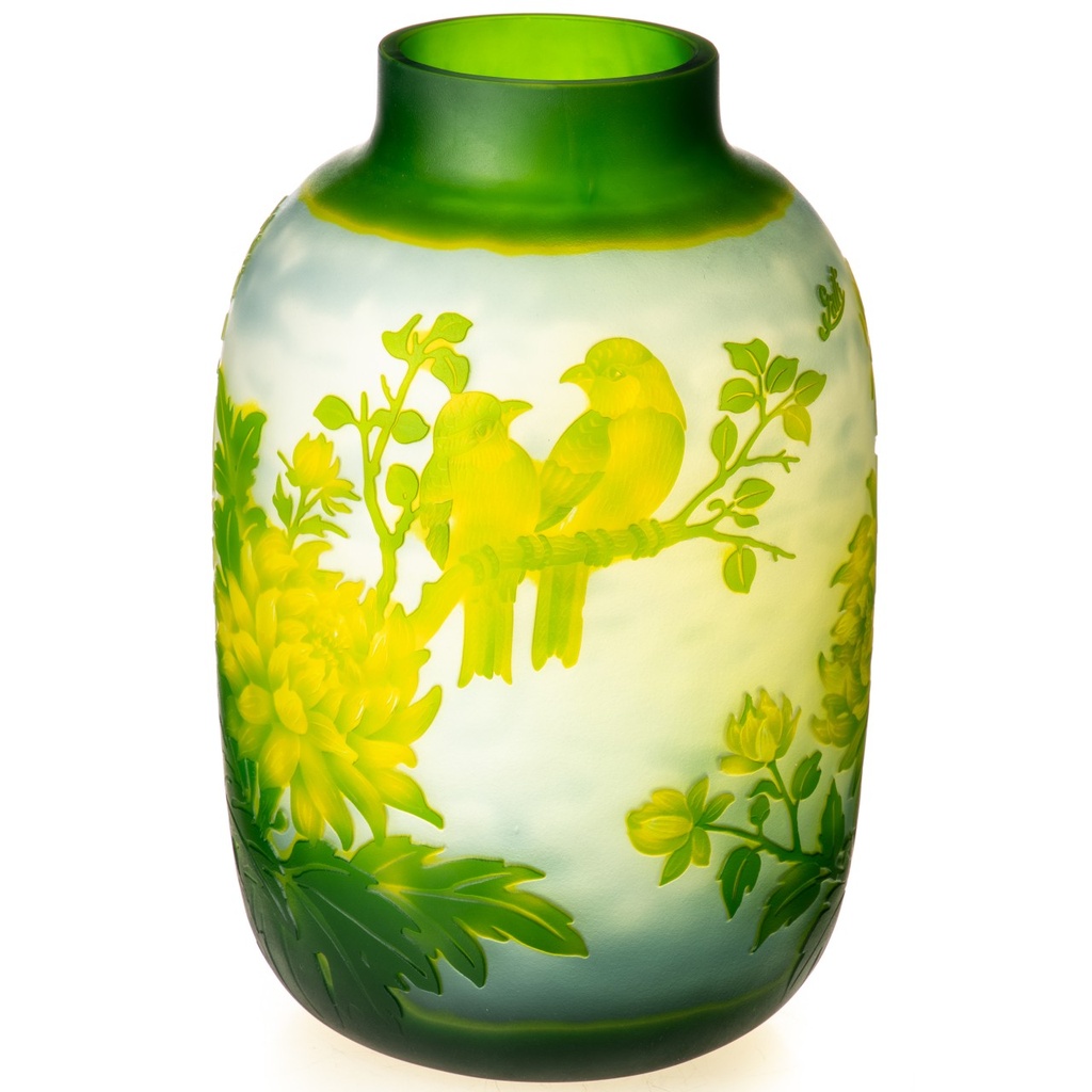 [LA-1822216] Handgefertigte Kameoglas Vase signiert Gallé und Tip Bild 2