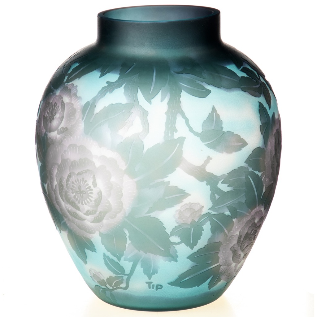 [LA-1822217] Handgefertigte Kameoglas Vase signiert Gallé und Tip Bild 2