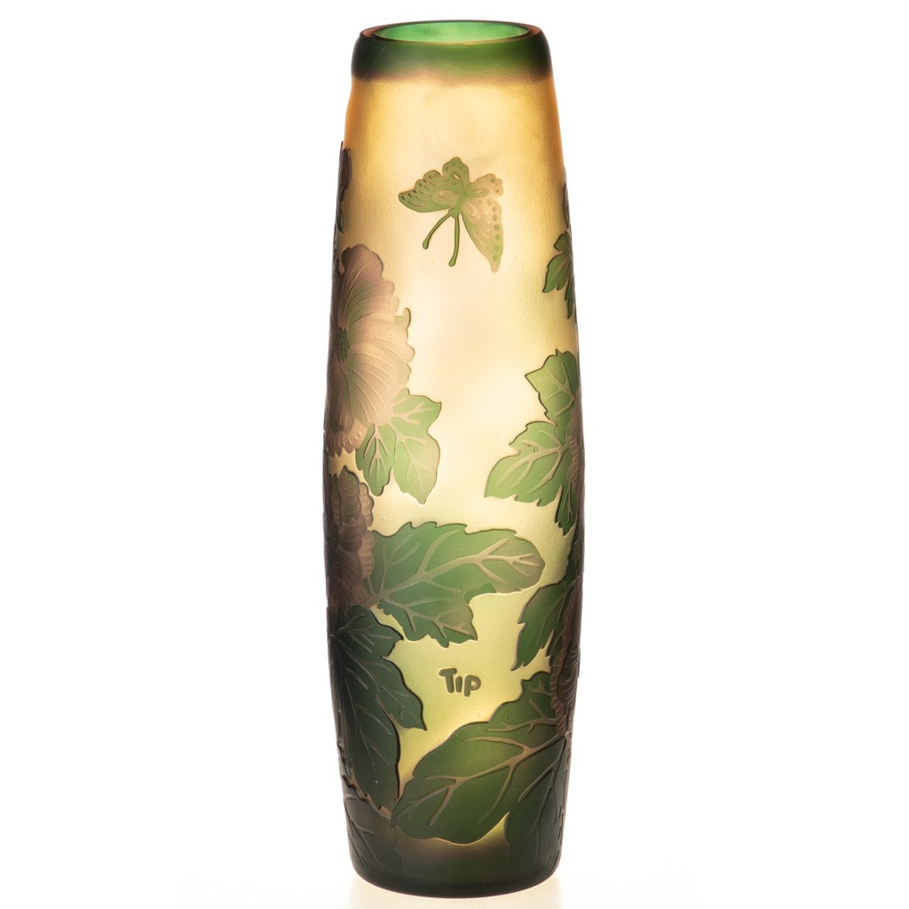 [LA-1822218] Handgefertigte Kameoglas Vase signiert Gallé und Tip Bild 2