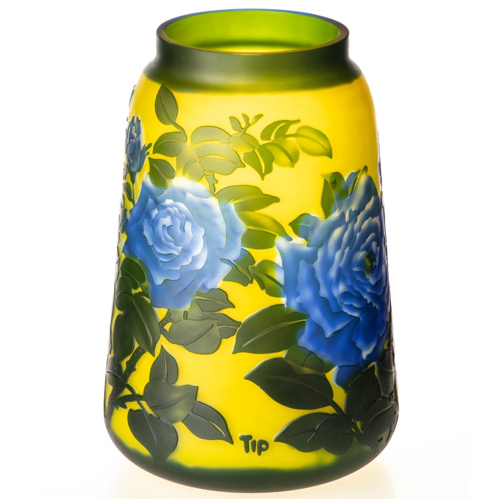 [LA-1822223] Handgefertigte Kameoglas Vase signiert Gallé und Tip Bild 2