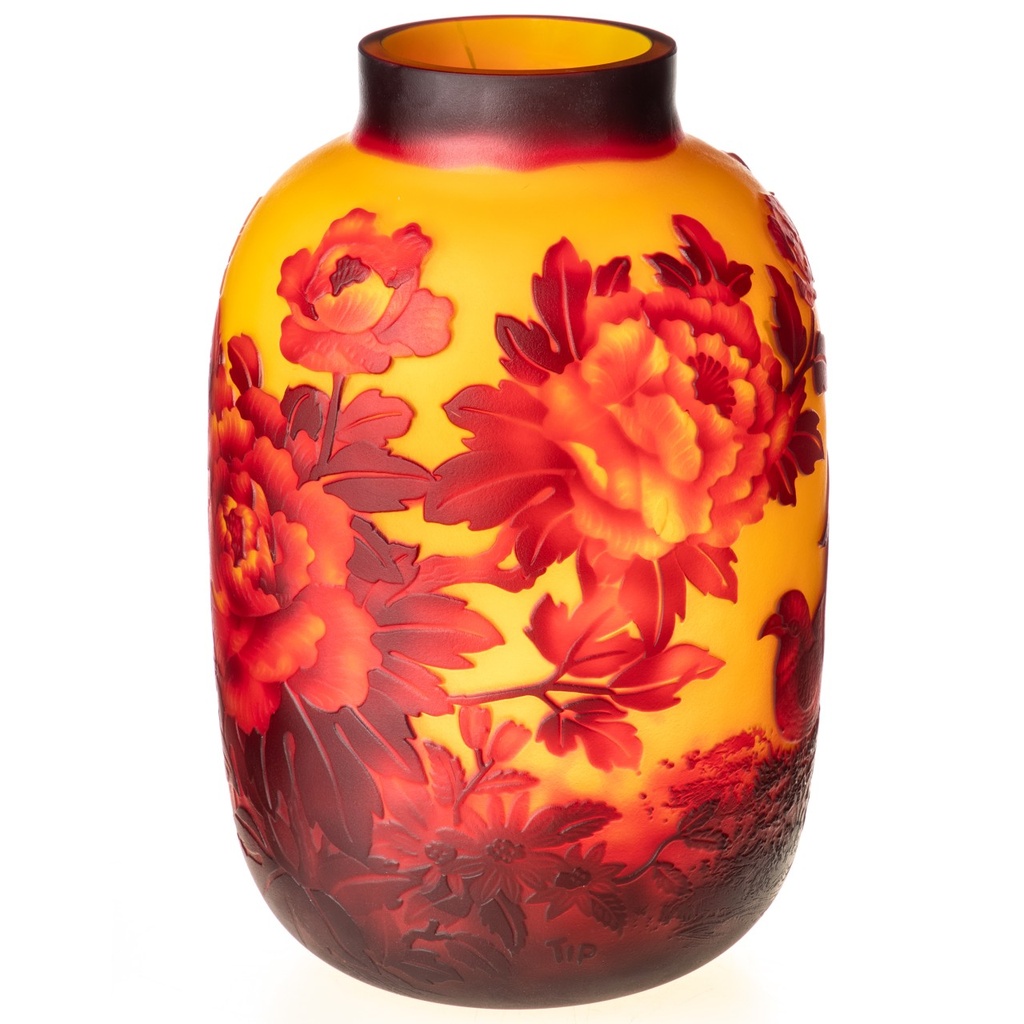 [LA-1822225] Handgefertigte Kameoglas Vase signiert Gallé und Tip Bild 2