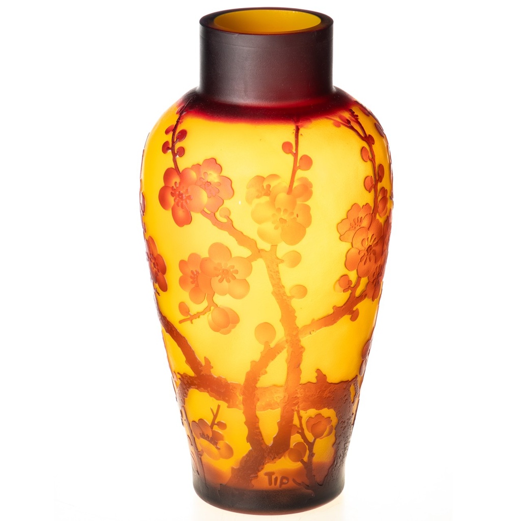 [LA-1822226] Handgefertigte Kameoglas Vase signiert Gallé und Tip Bild 2