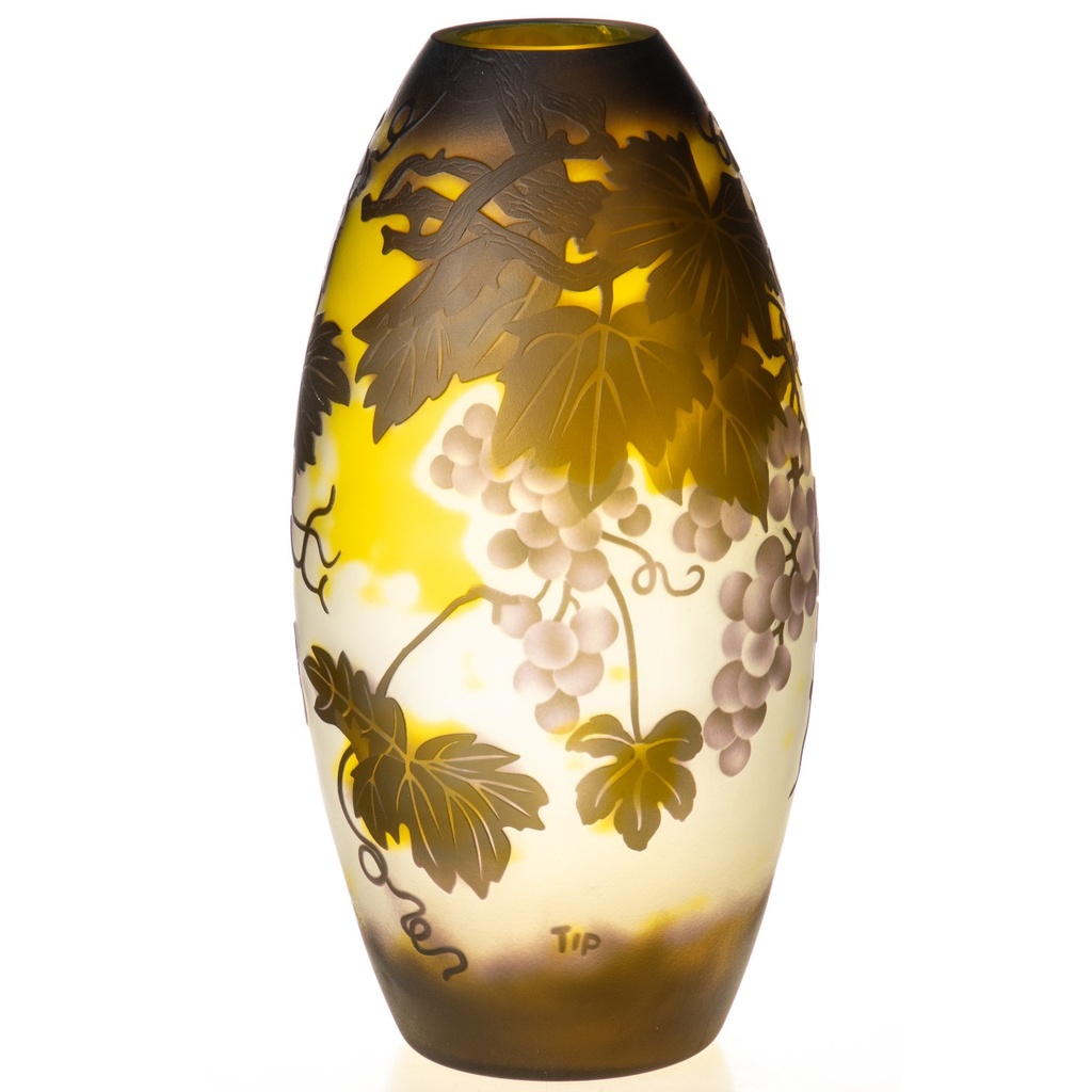 [LA-1822228] Handgefertigte Kameoglas Vase signiert Gallé und Tip Bild 2