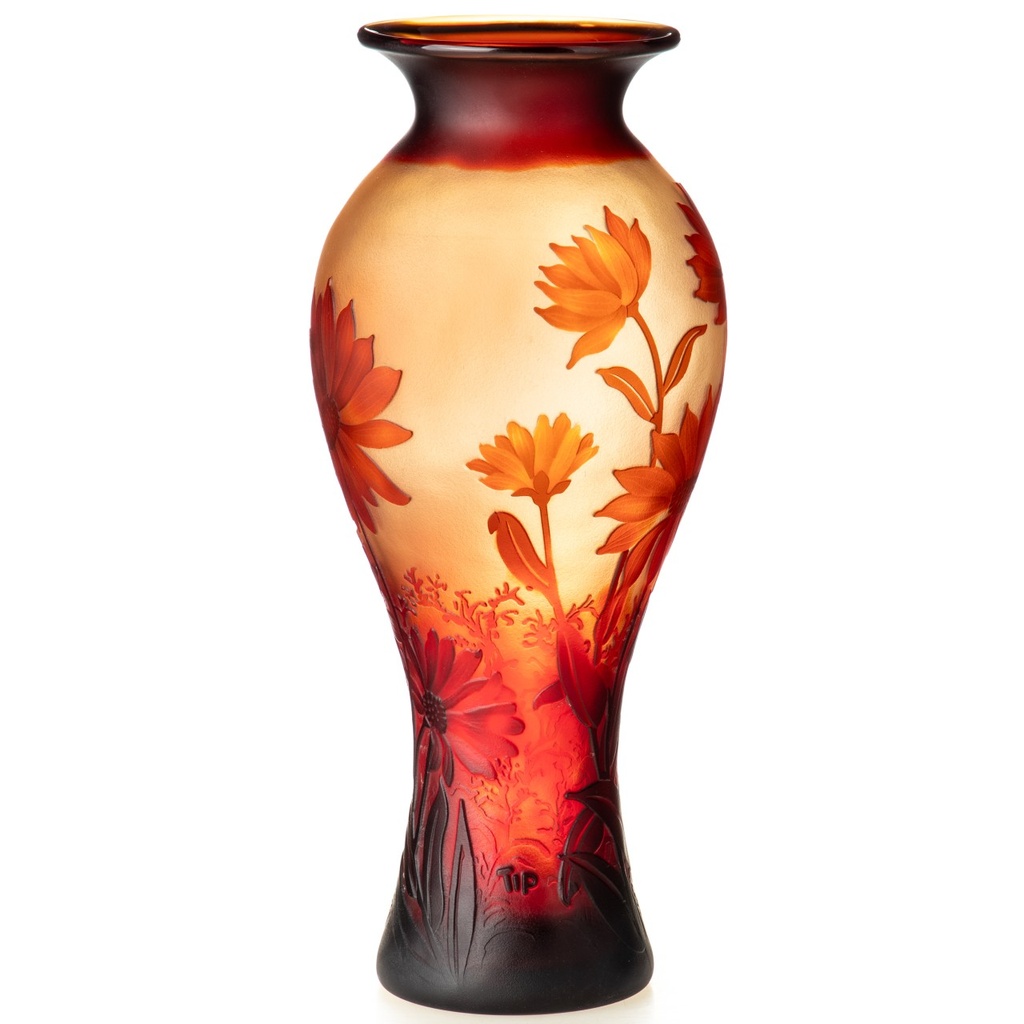 [LA-1822229] Handgefertigte Kameoglas Vase signiert Gallé und Tip Bild 2