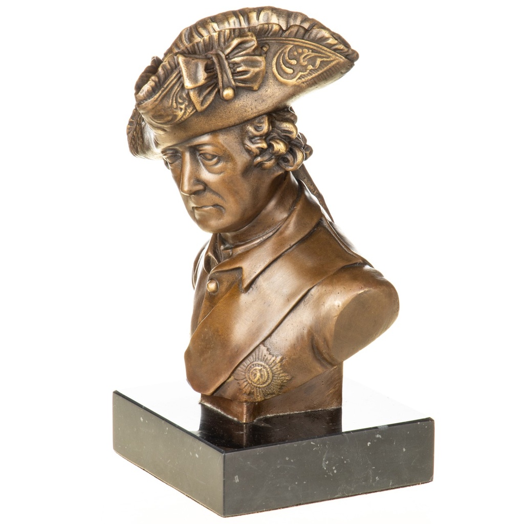 [LA-1822301] Bronzeskulptur Bronzefigur Büste Friedrich II. Der Alte Fritz Bild 4