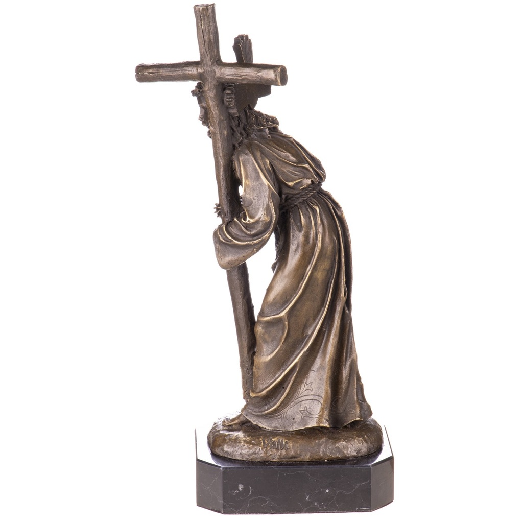 [LA-1822327] Bronzeskulptur Bronzefigur Jesus mit Kreuz Bild 3