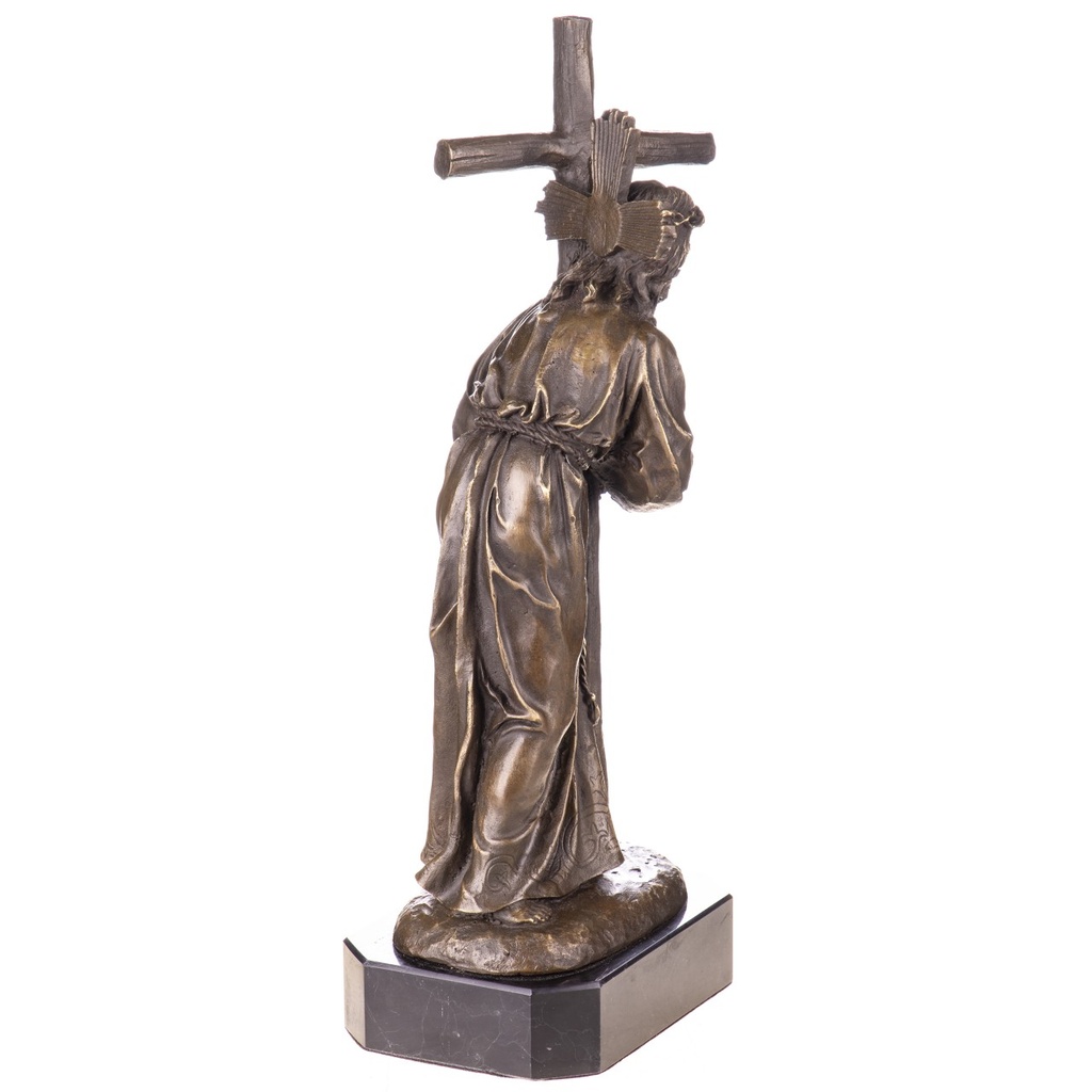 [LA-1822327] Bronzeskulptur Bronzefigur Jesus mit Kreuz Bild 4