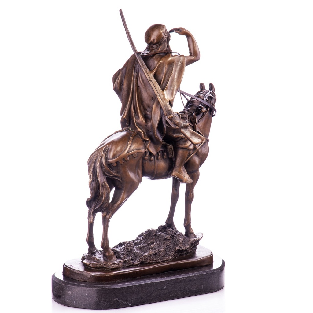 [LA-1822353] Bronzeskulptur Bronzefigur Arabischer Reiter mit Pferd Bild 2