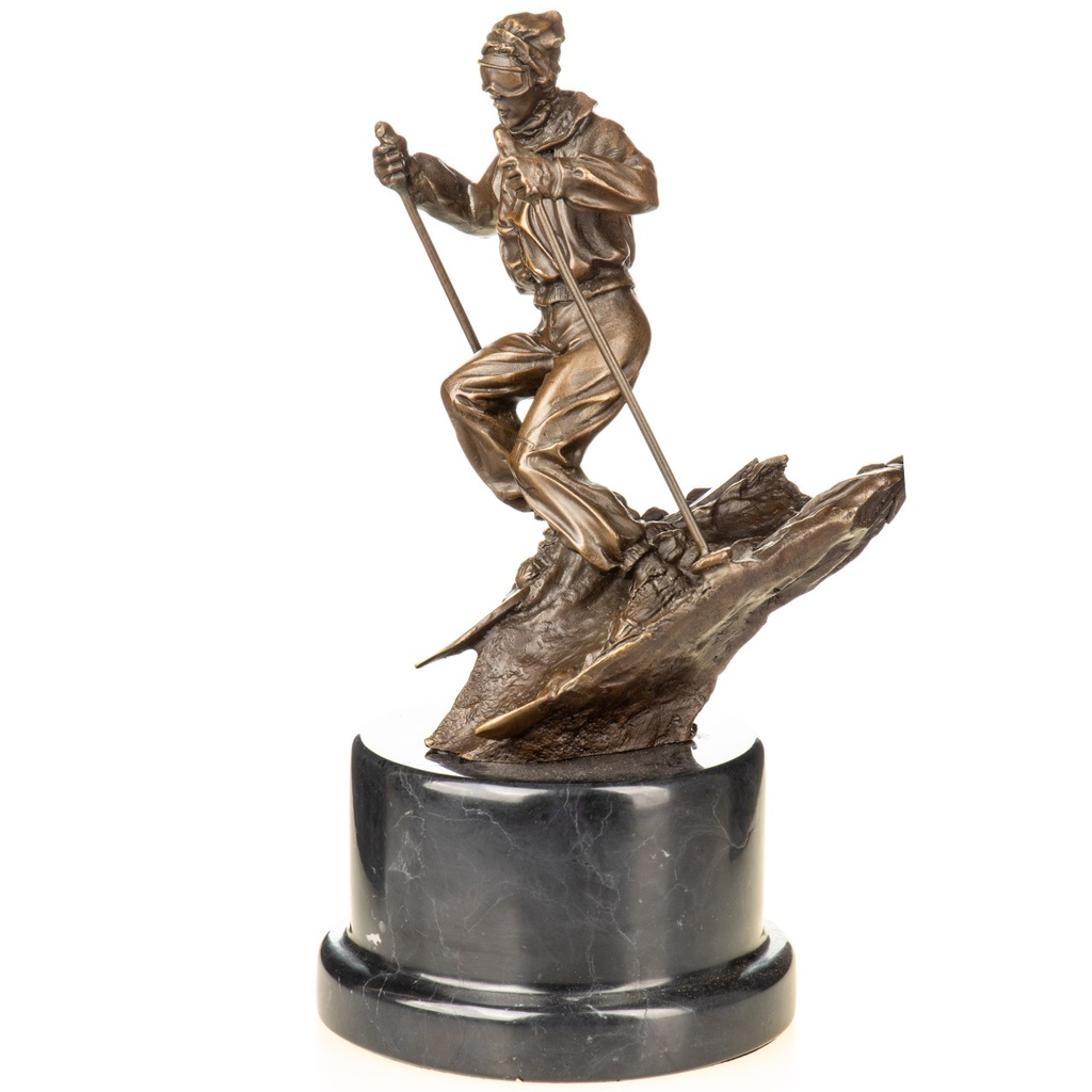 [LA-1822362] Bronzeskulptur Bronzefigur Skifahrer Bild 5