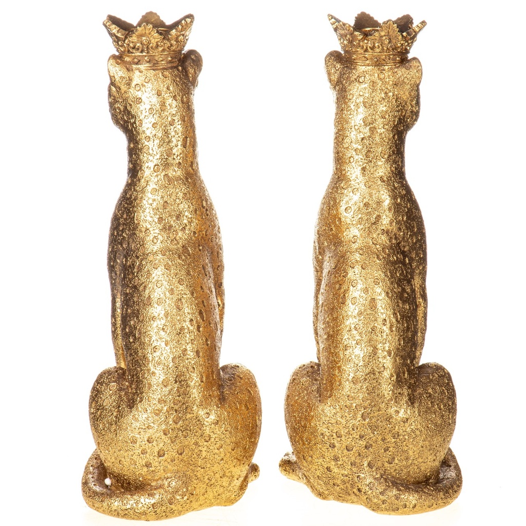 [LA-1822374] Polyresinfigur Kerzenständer Set/2 Leoparden Bild 3