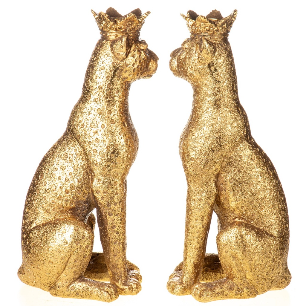 [LA-1822374] Polyresinfigur Kerzenständer Set/2 Leoparden Bild 4