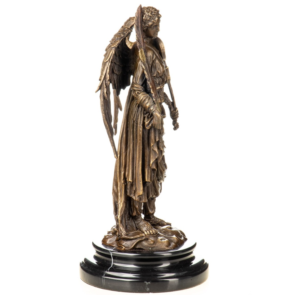 [LA-1822402] Bronzeskulptur Bronzefigur Engel mit Violine und Feder Bild 2