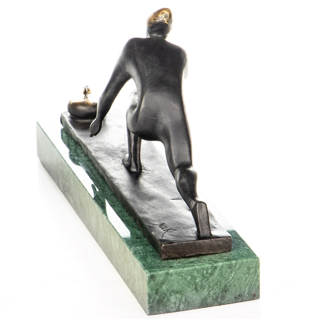 [LA-1822403] Moderne Bronzefigur Curler Bild 2