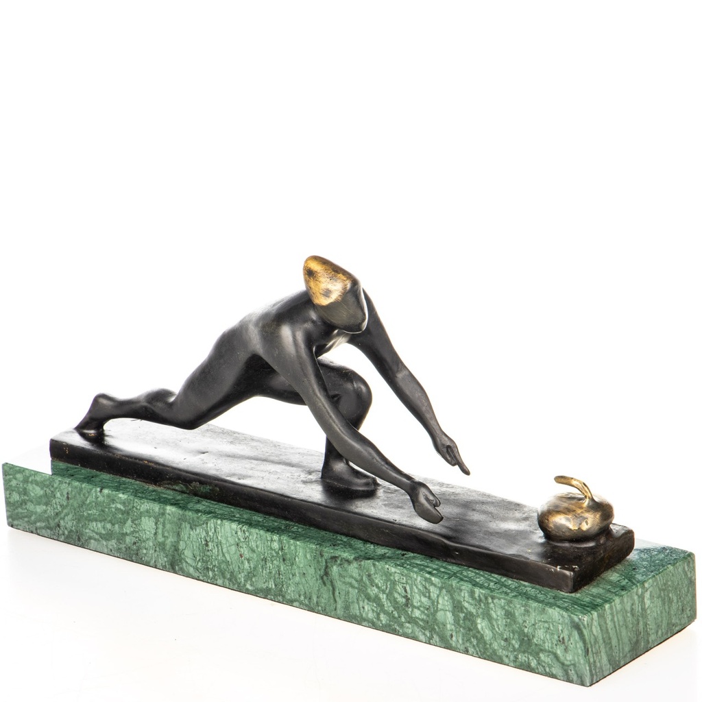 [LA-1822403] Moderne Bronzefigur Curler Bild 3