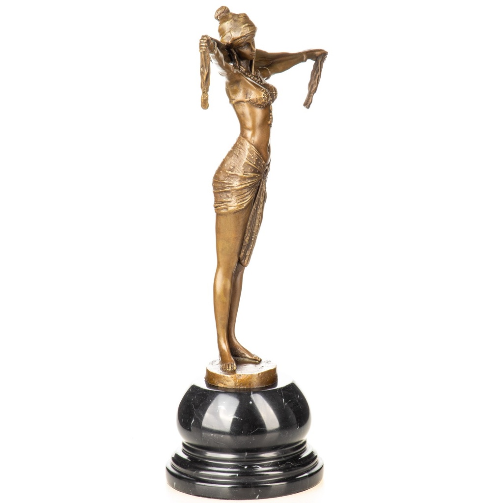 [2119803] Art Deco Bronzefigur Scarf Dancer Tänzerin mit Schal nach D.H.Chiparus Bild 2