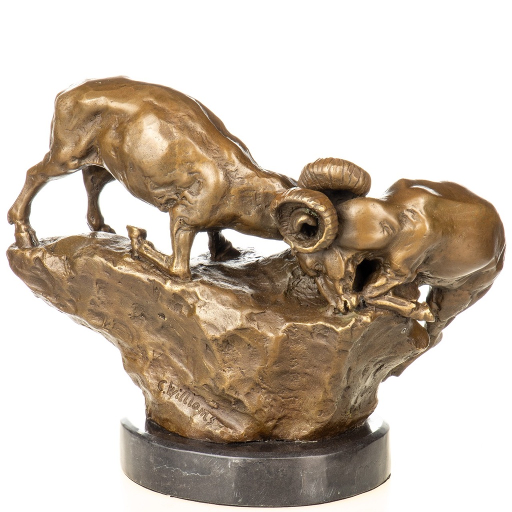 [LA-1822410] Bronzeskulptur Bronzefigur Steinböcke Bild 3