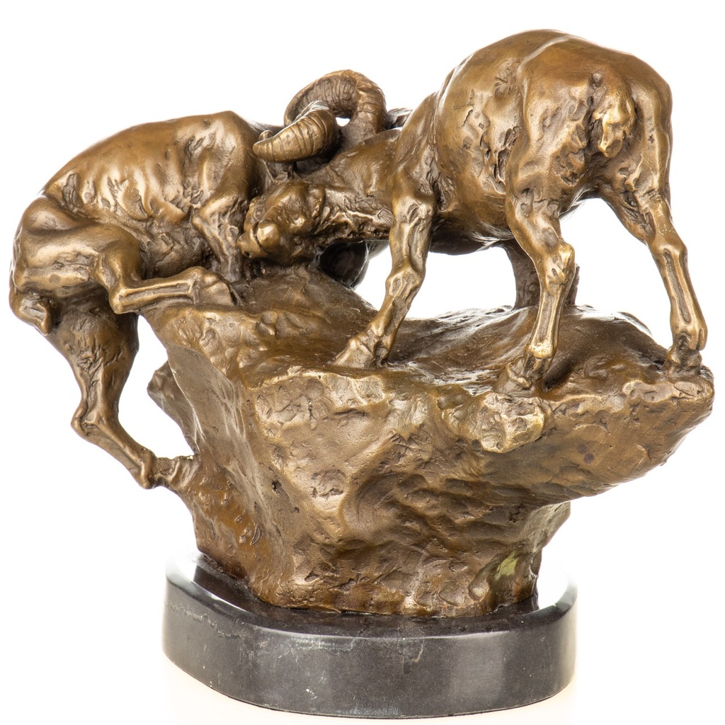 [LA-1822410] Bronzeskulptur Bronzefigur Steinböcke Bild 5